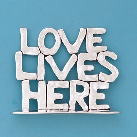 Love Lives Here Large Standing Word Plaque
